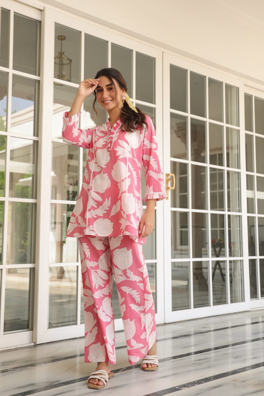 Amazing Summer Pink Cotton Co-ords