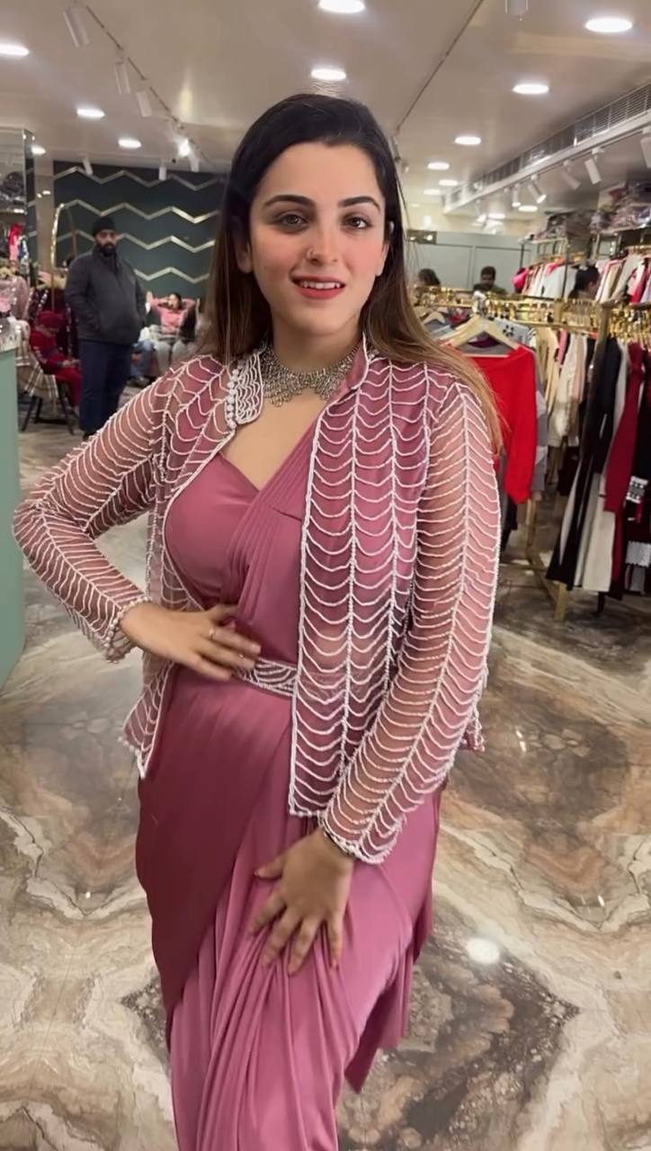 Georgette Ready To Wear Saree with Butterfly Net Koti