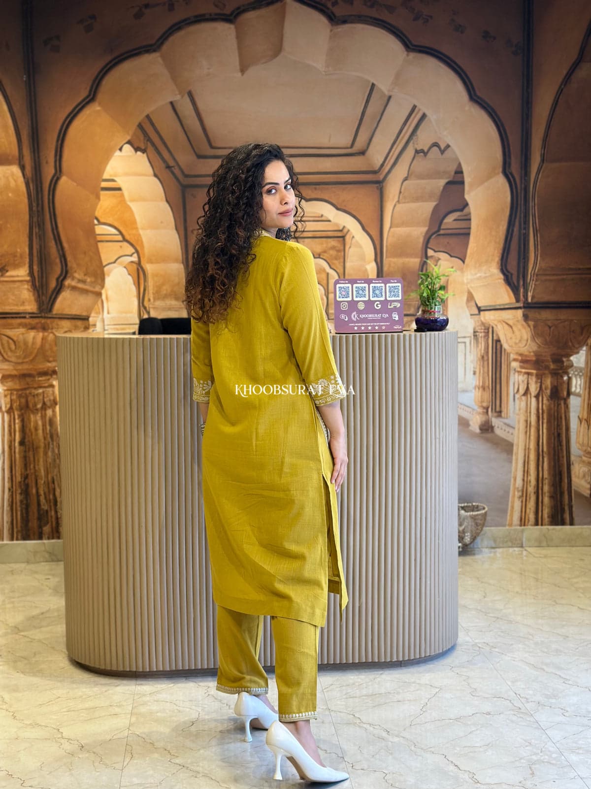 Natural Cotton Slub Kurti & Pant