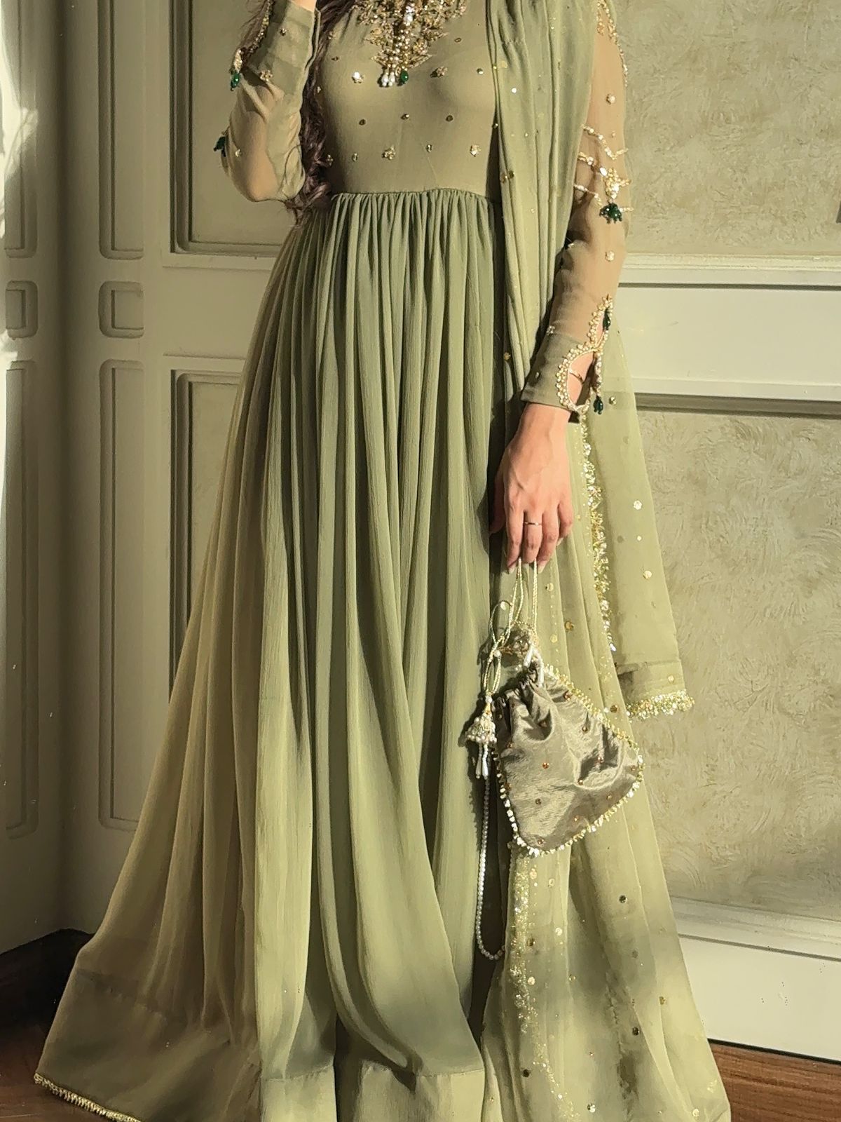 Opulent Pure Faux Georgette Gown