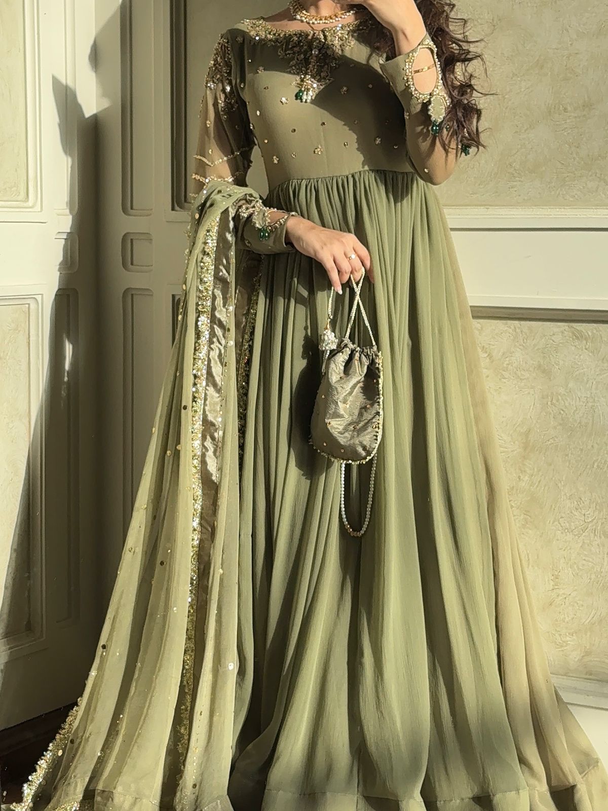 Opulent Pure Faux Georgette Gown