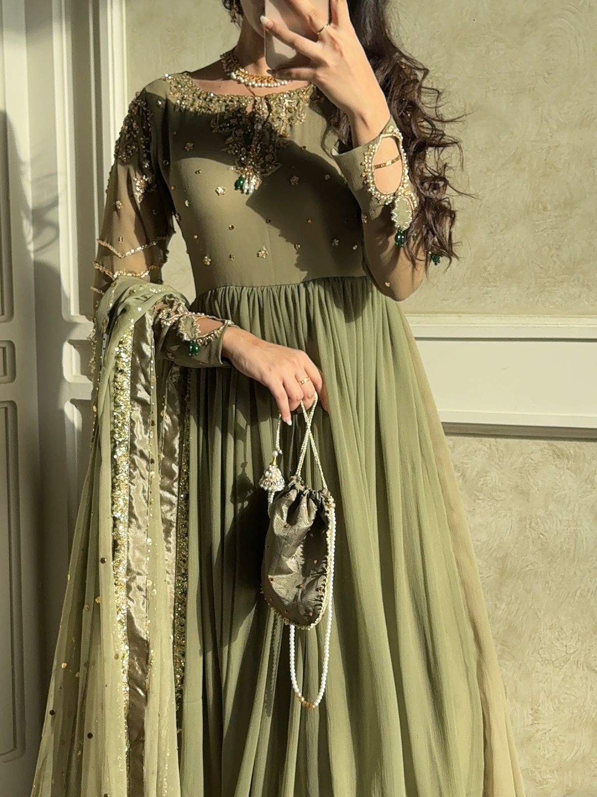 Opulent Pure Faux Georgette Gown