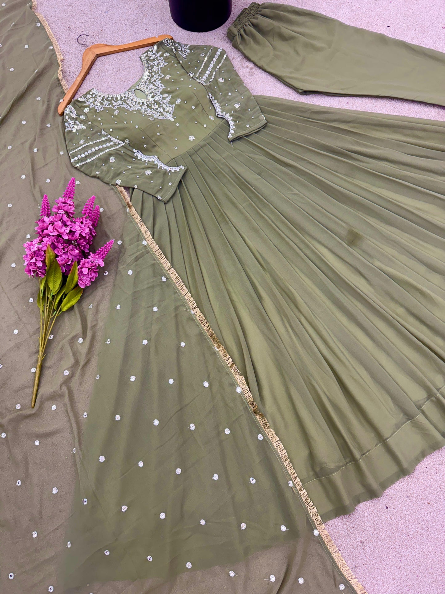 Opulent Pure Faux Georgette Gown