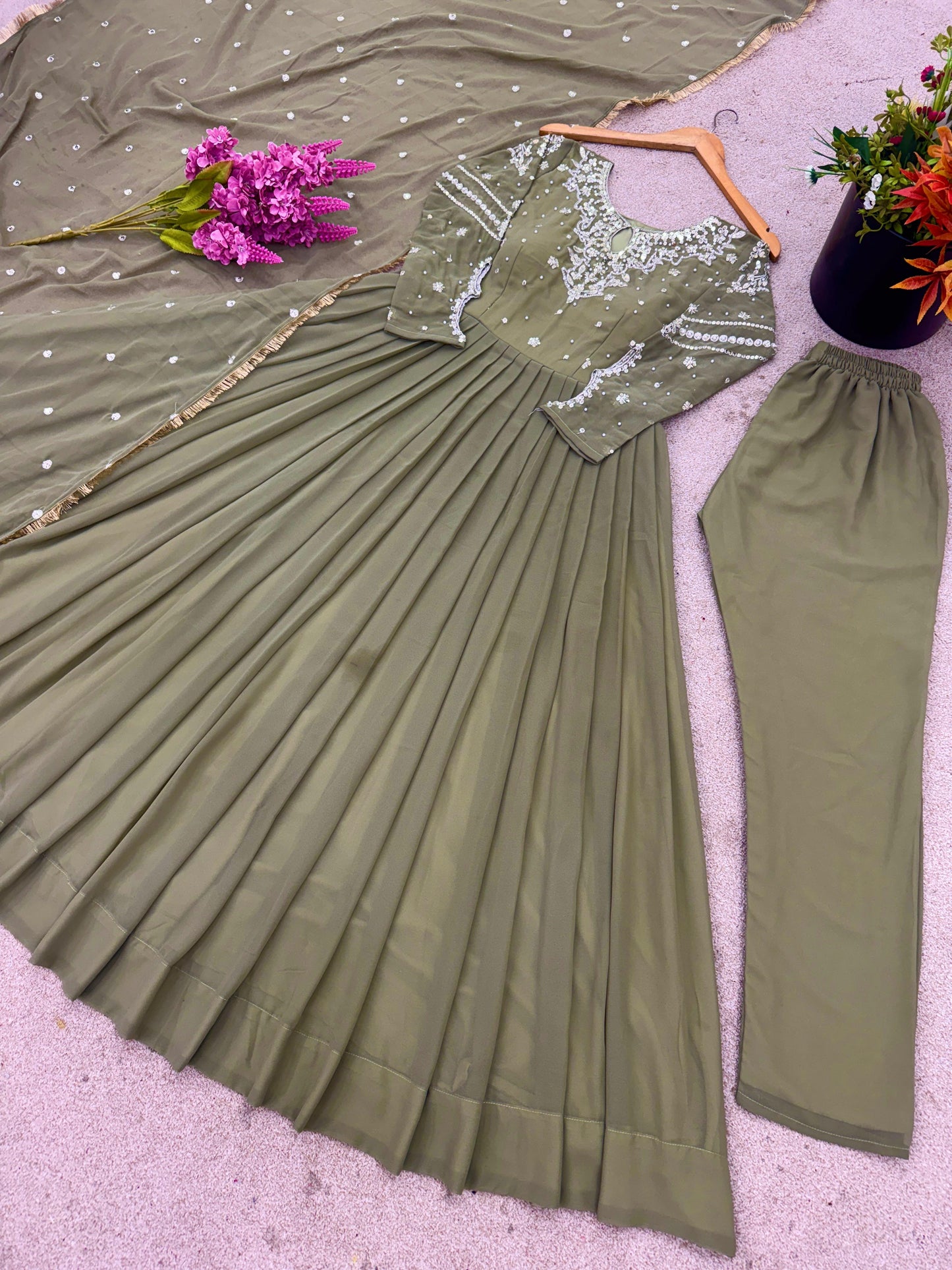 Opulent Pure Faux Georgette Gown