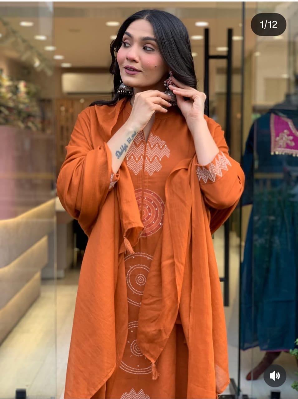 Timeless Elegance – Kurta with Palazzo & Dupatta