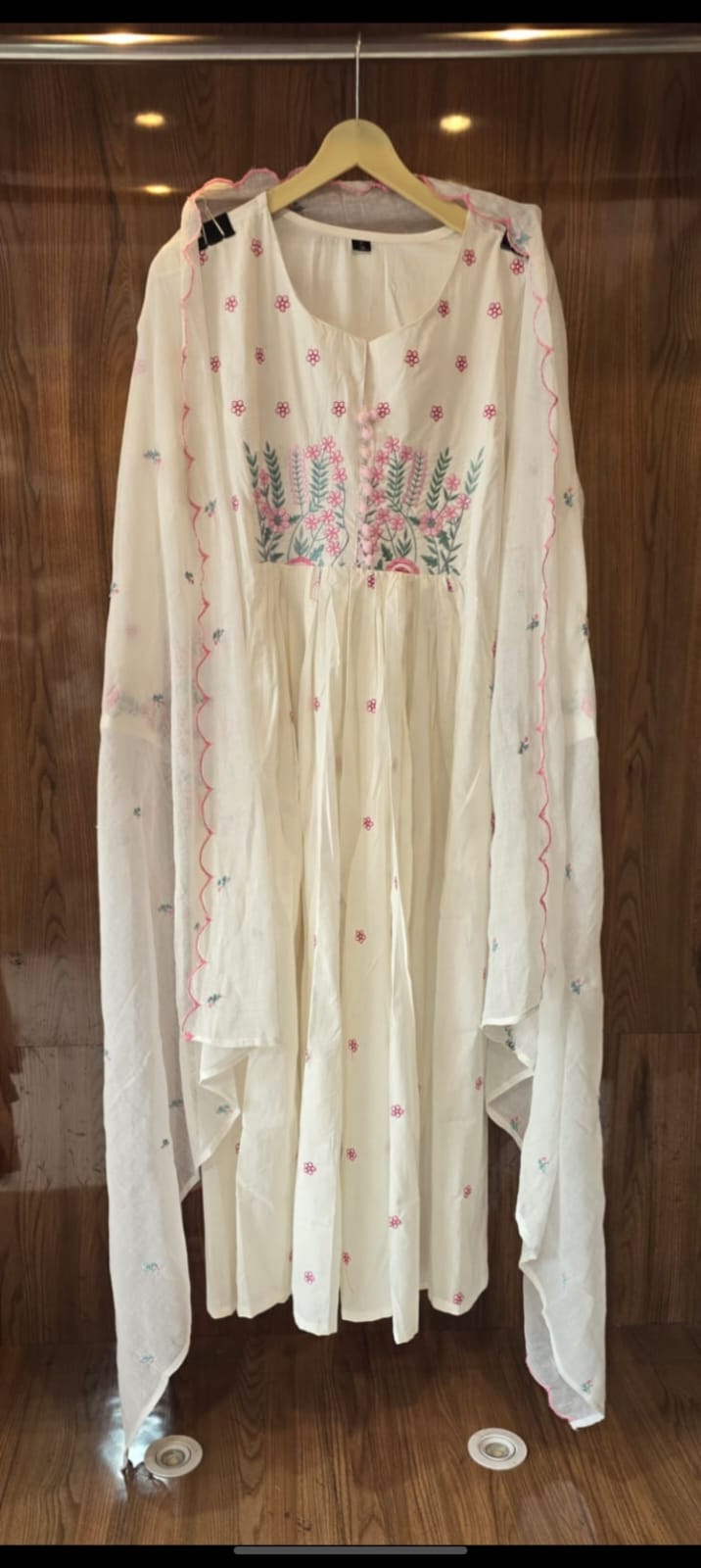 Beautiful Cotton Kurti Pant Dupatta Set