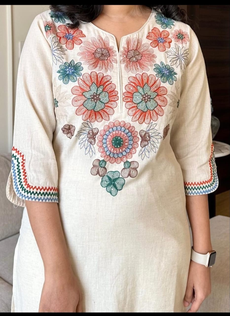 White South Cotton Kurti & Pant