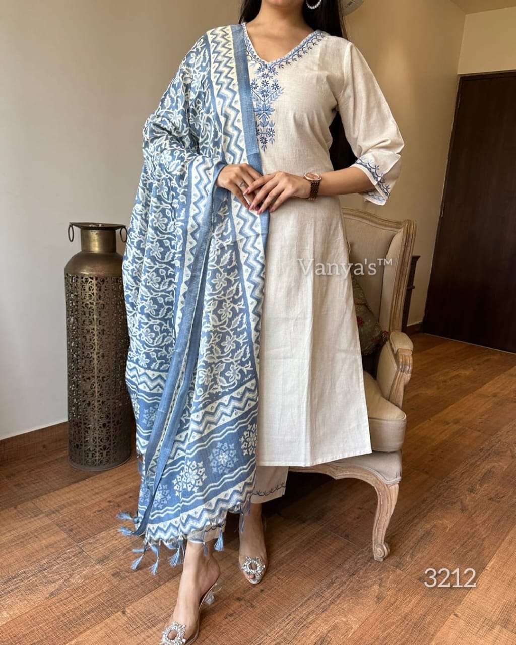 Pure Khadi Cotton Kurti Set