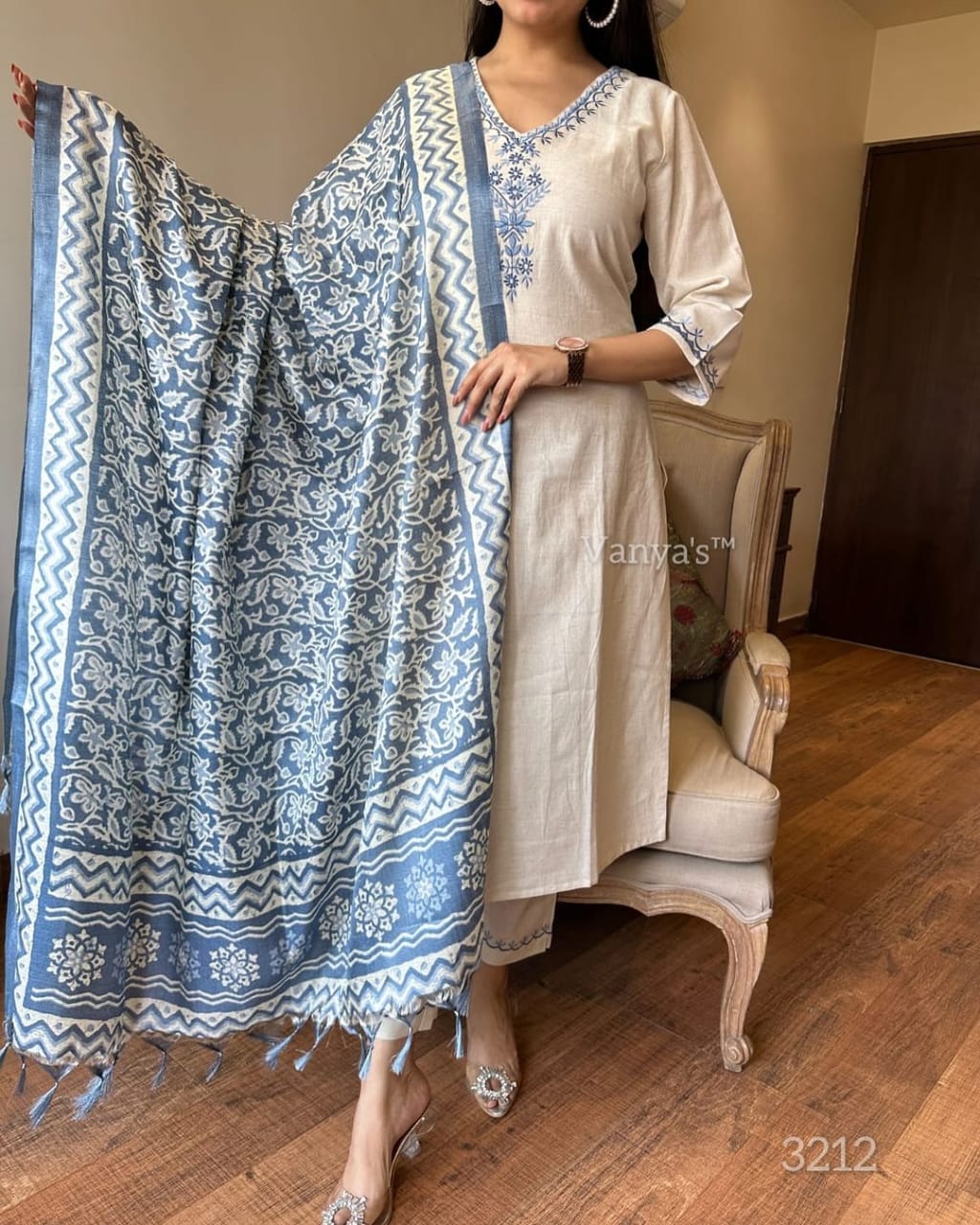 Pure Khadi Cotton Kurti Set