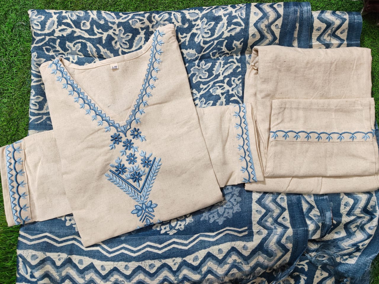Pure Khadi Cotton Kurti Set
