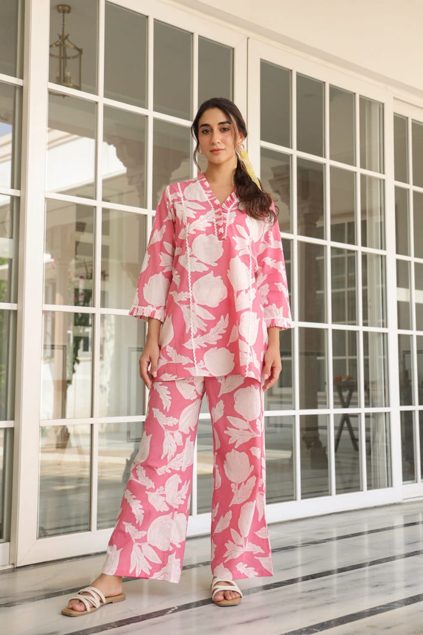 Amazing Summer Pink Cotton Co-ords