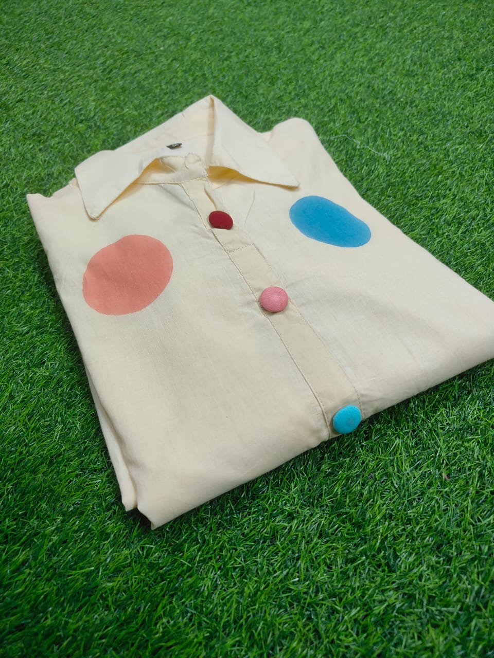 White Handblock Printed Khadi Cotton Dress