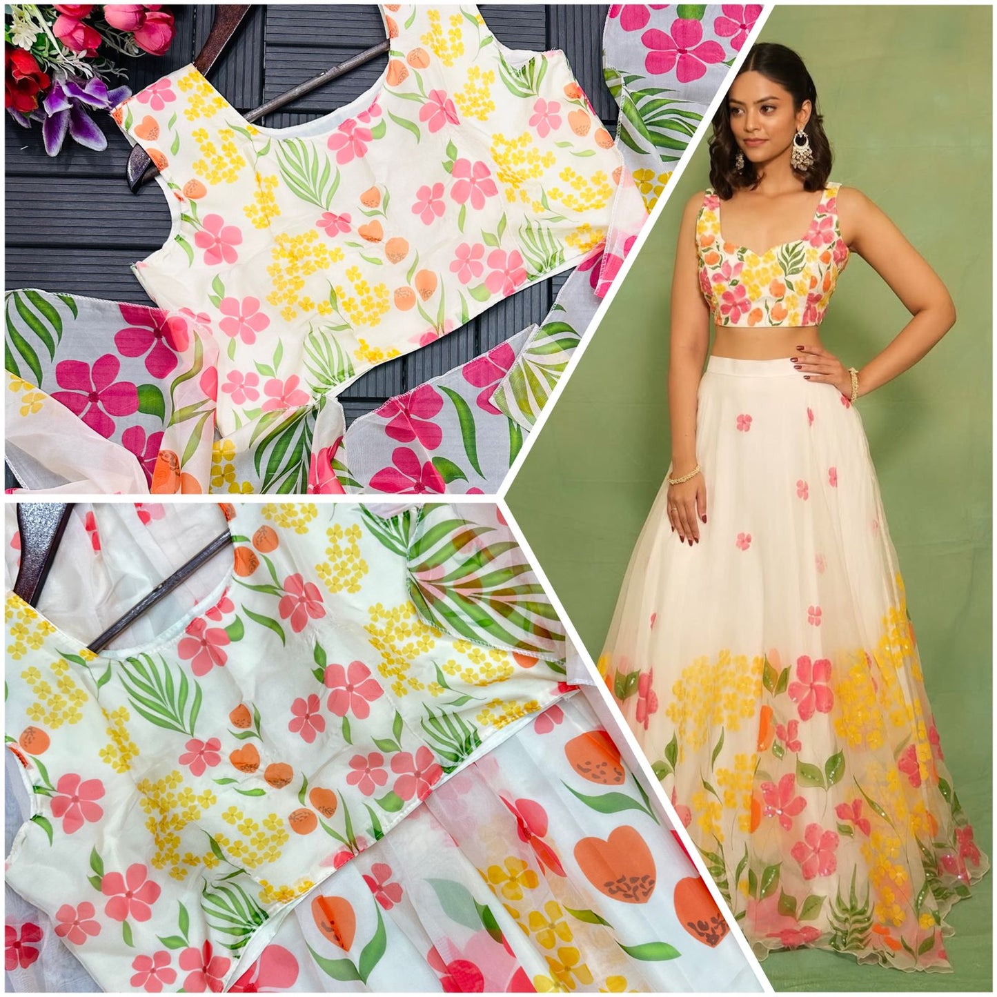 Digital Print Teby Silk Lehenga Set