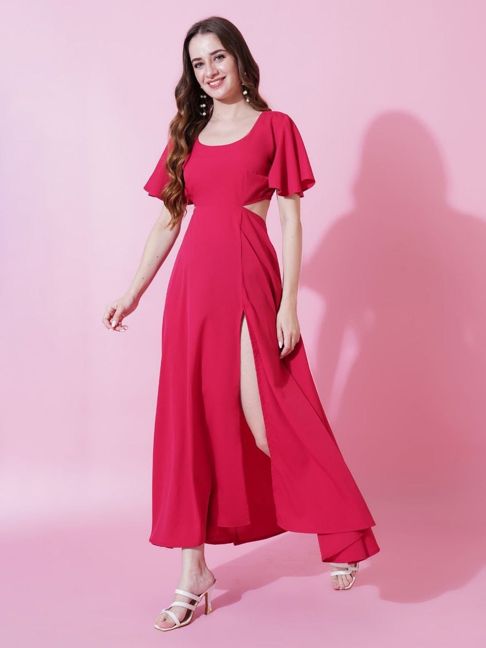 Dark Pink Crepe Dress