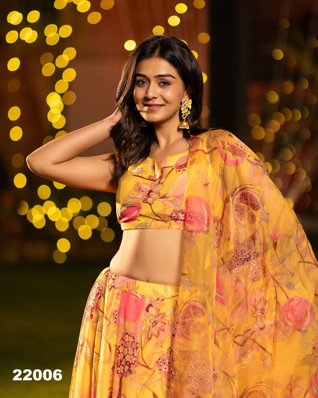 Heavy Airtex Chinon Silk Lehenga with Digital Print