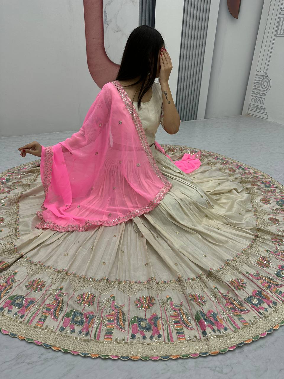 Pure Banarasi Tissue Silk Lehenga Set