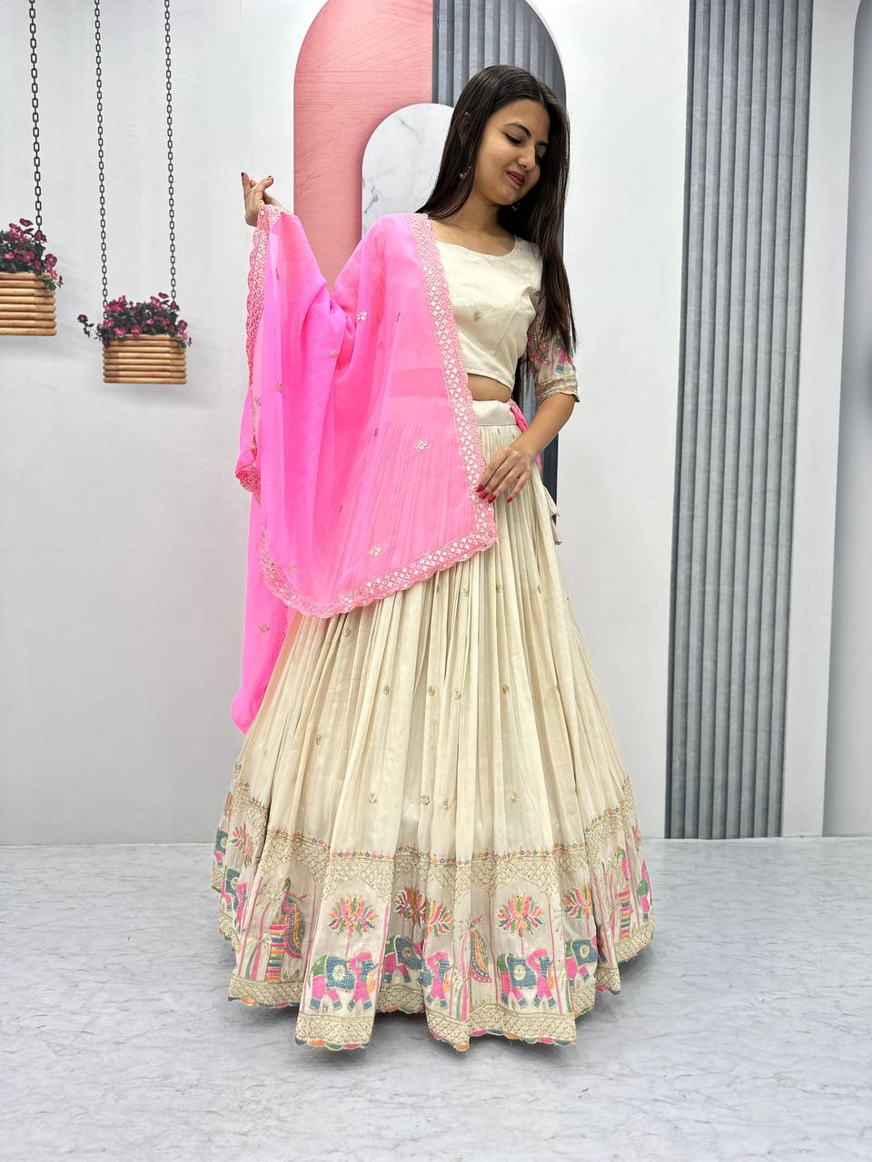 Pure Banarasi Tissue Silk Lehenga Set