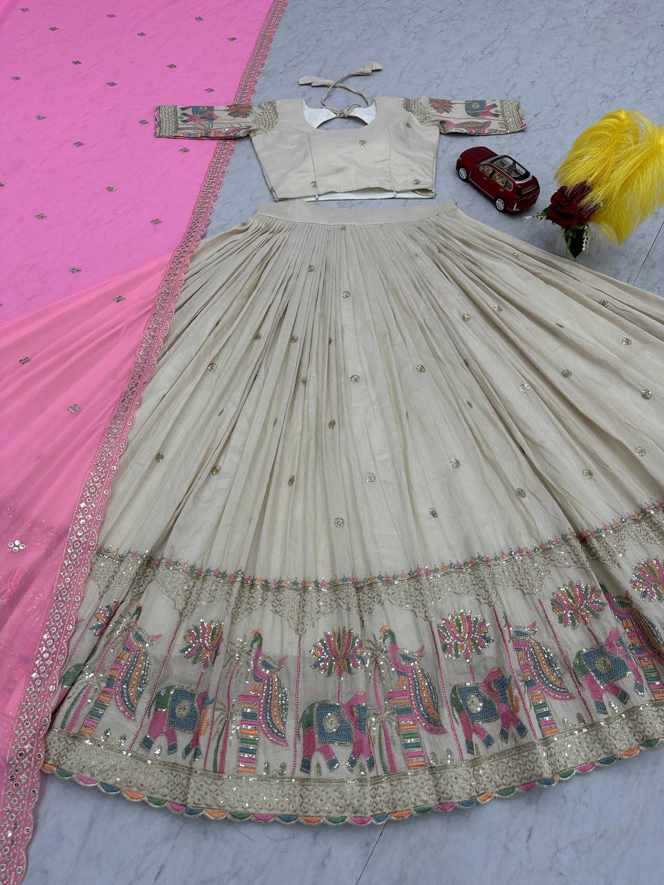 Pure Banarasi Tissue Silk Lehenga Set
