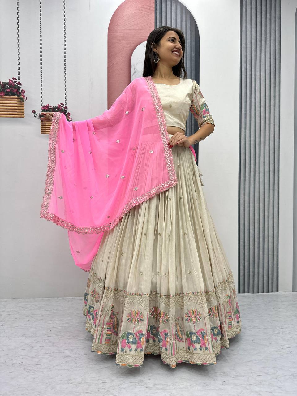 Pure Banarasi Tissue Silk Lehenga Set