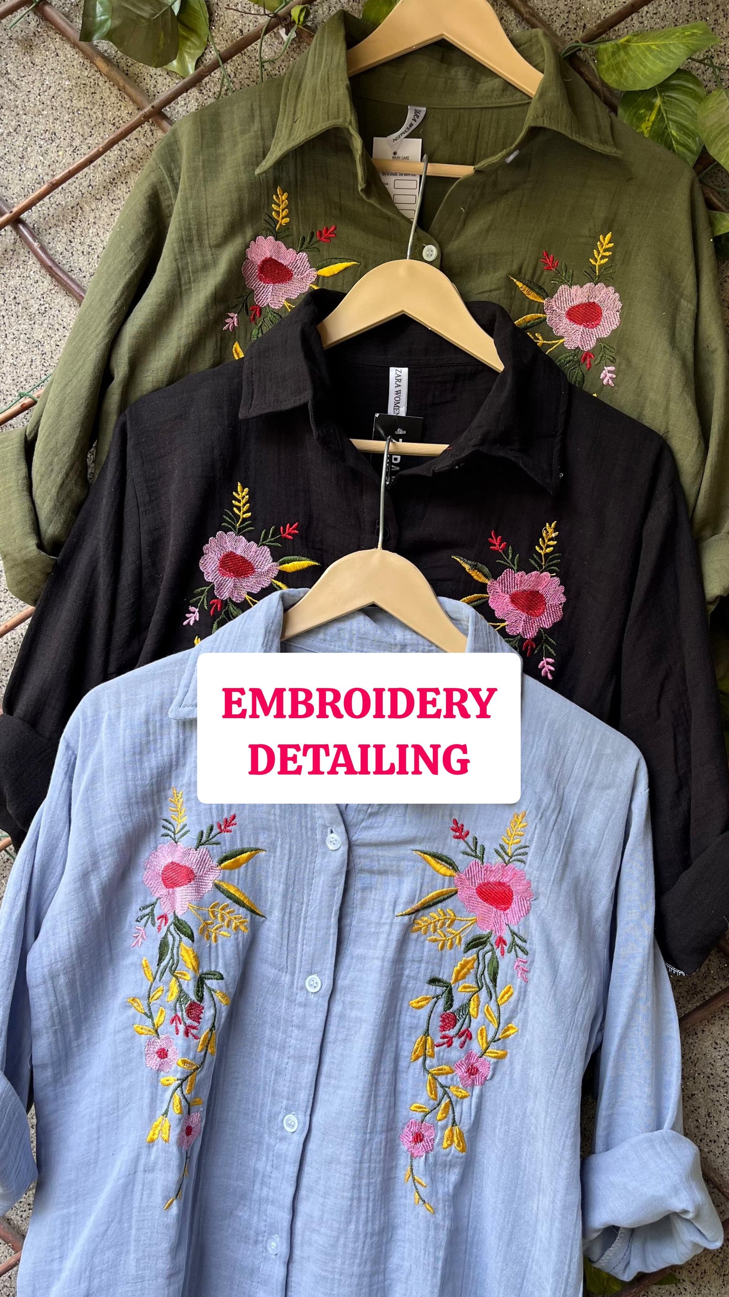 FLOWER EMBROIDERY SHIRT