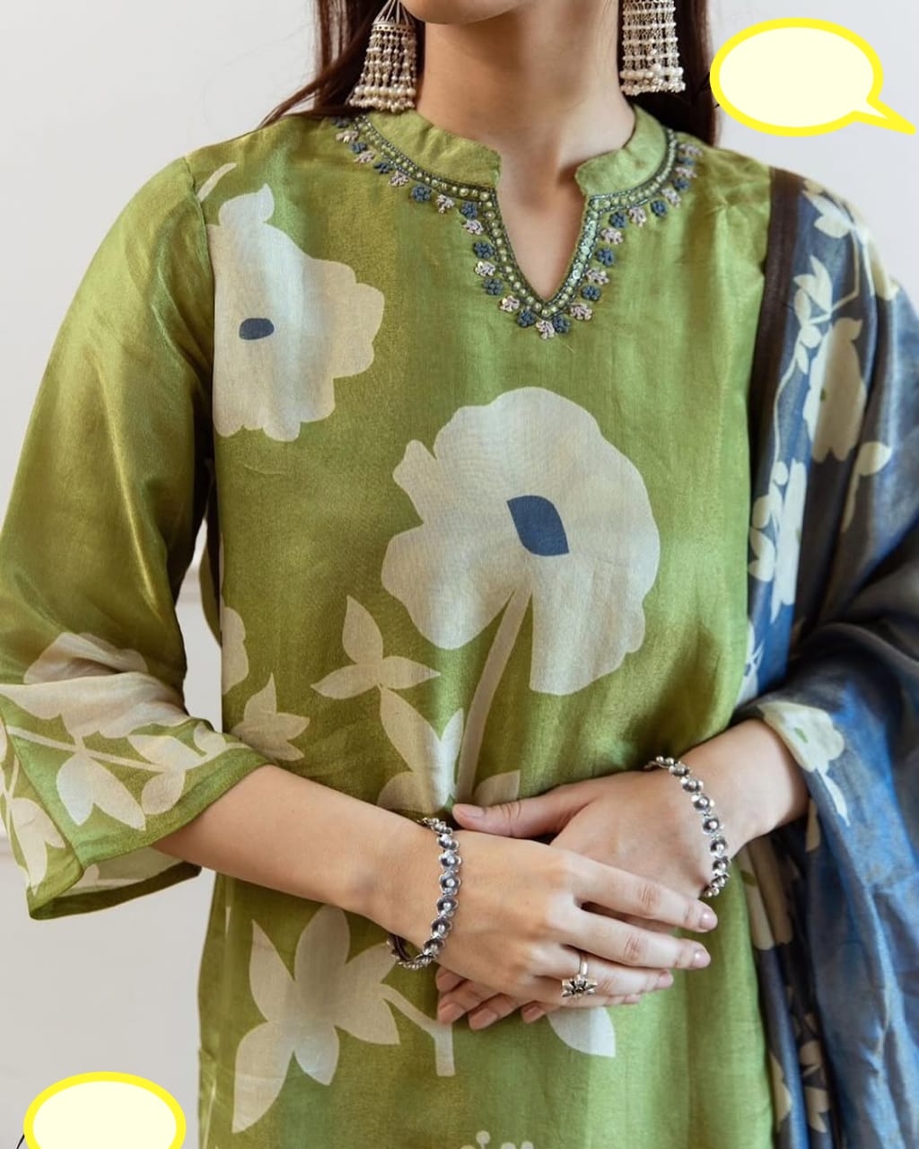 Pure Cotton Kurti & Pant With Mulmul Dupatt