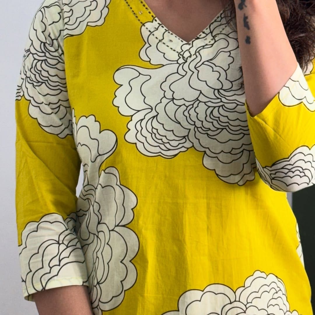 Comfy Pure Cotton Kurti with pocket and plazzo