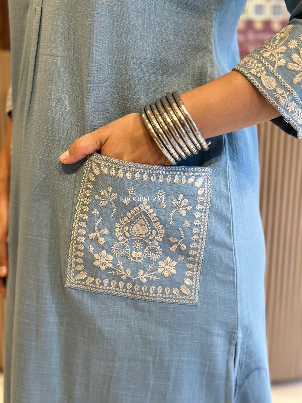 Natural Cotton Slub Kurti & Pant