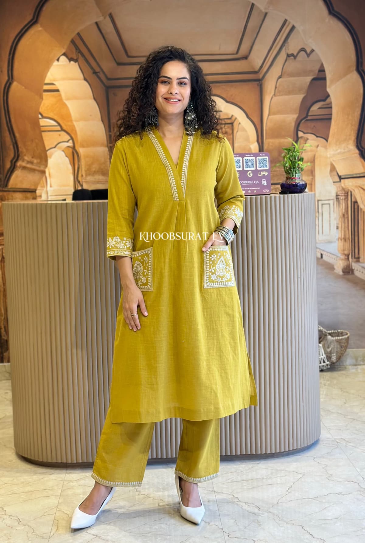 Natural Cotton Slub Kurti & Pant