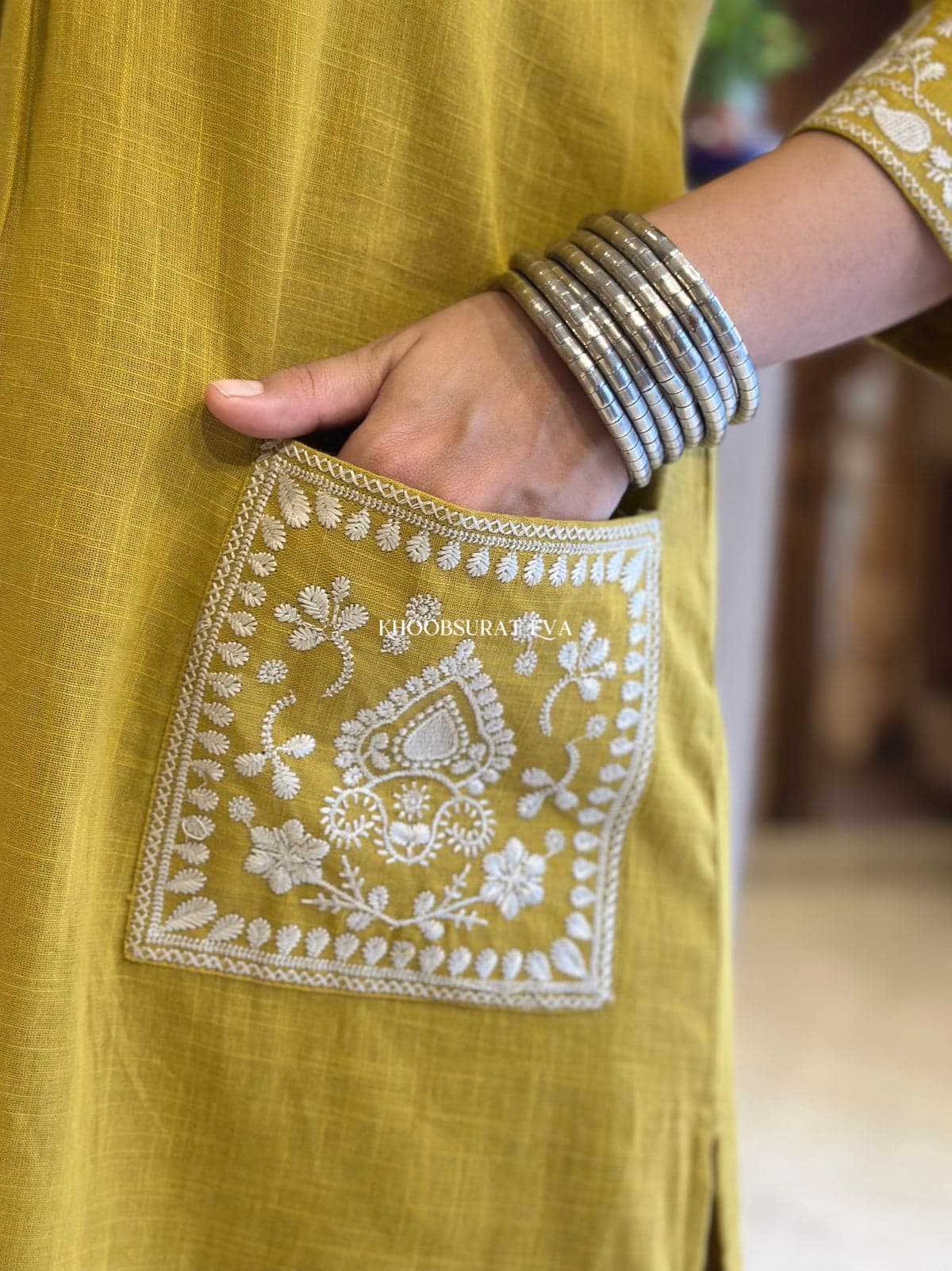 Natural Cotton Slub Kurti & Pant
