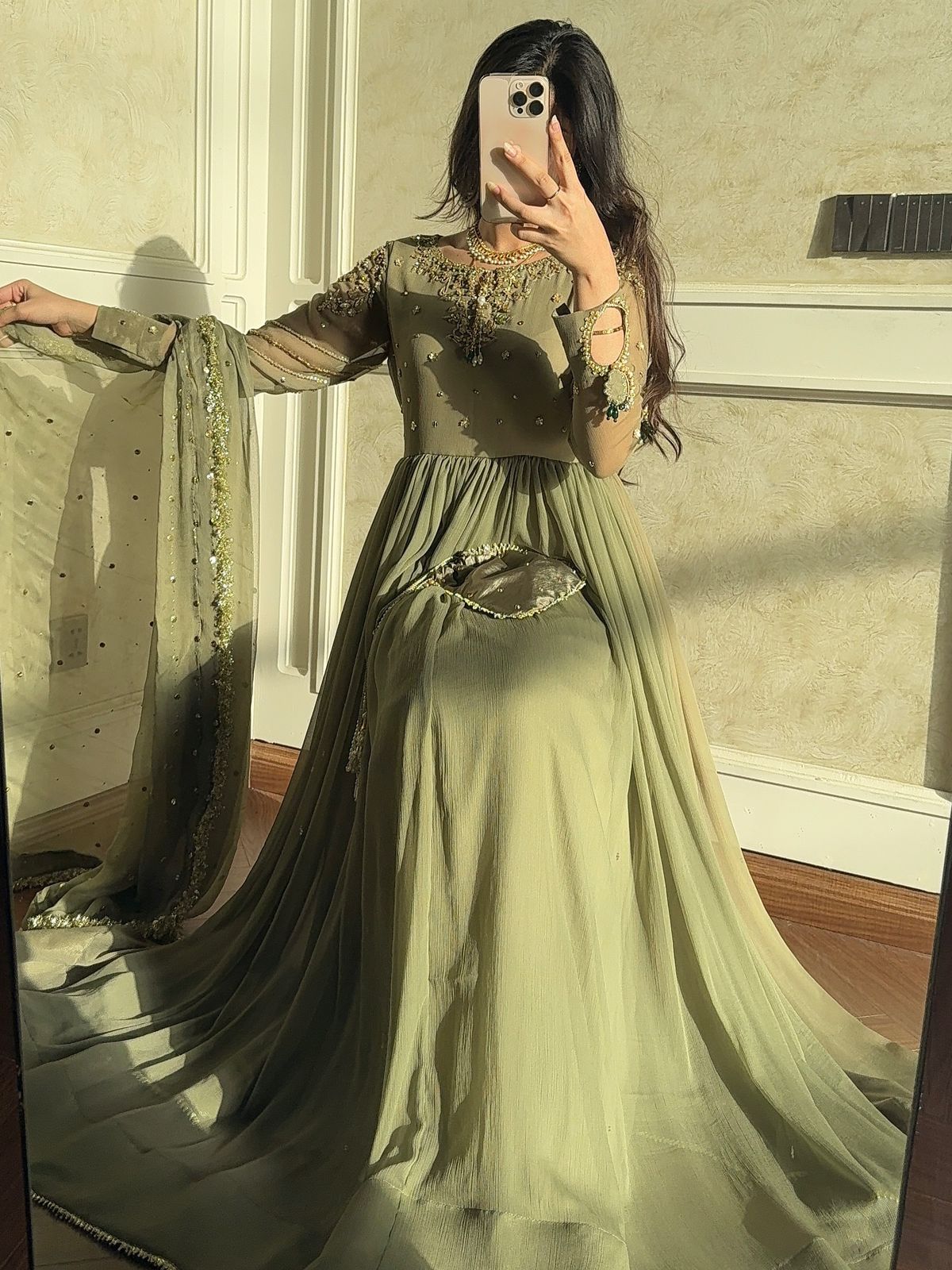 Opulent Pure Faux Georgette Gown