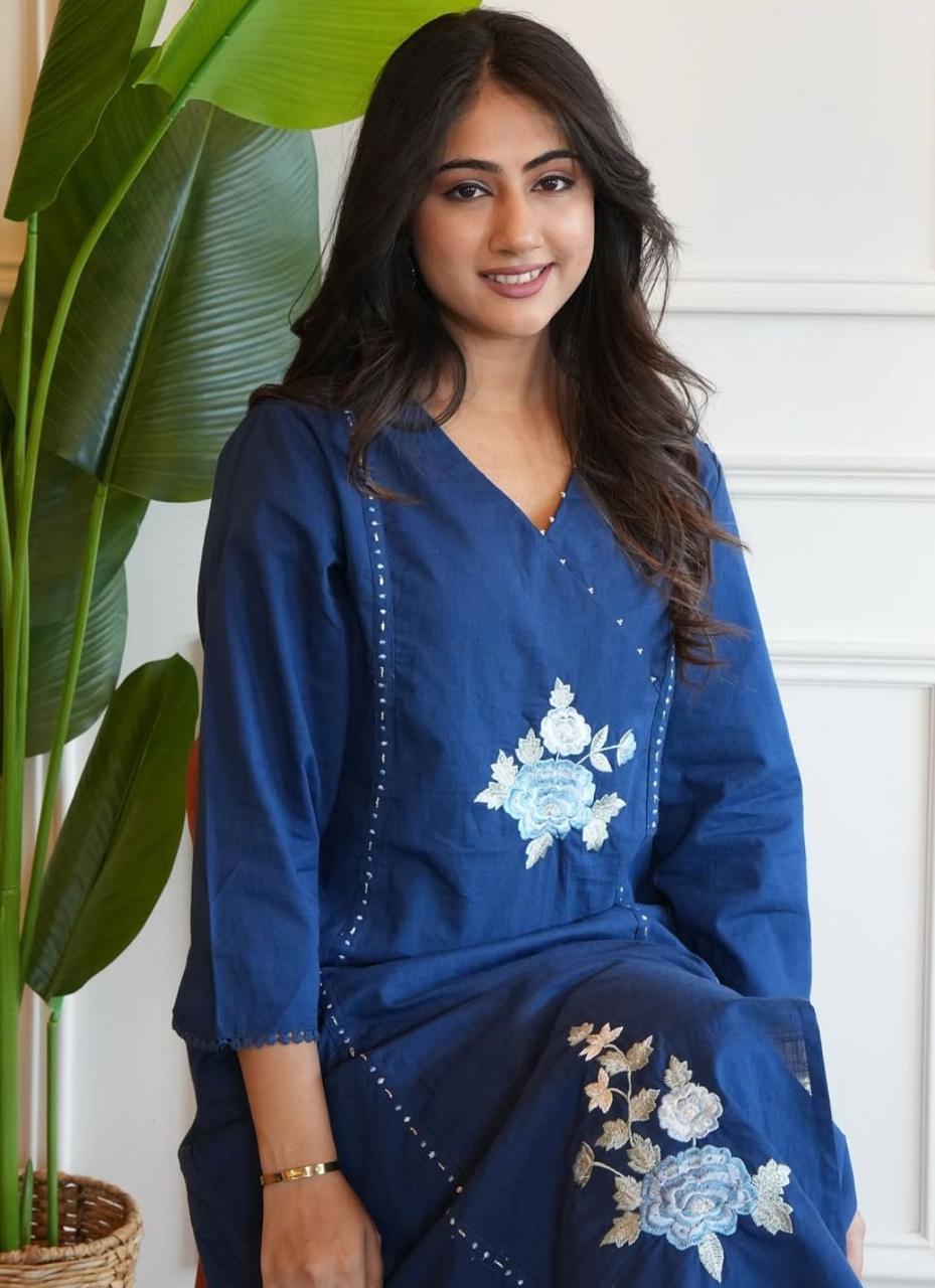 Elegant Cotton Flared Suit