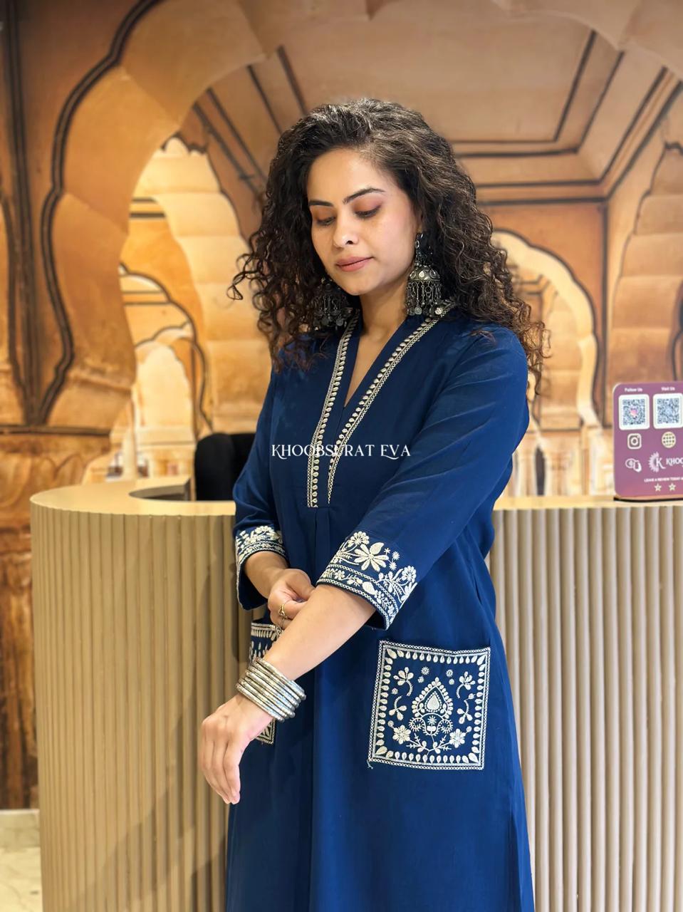 Natural Cotton Slub Kurti & Pant