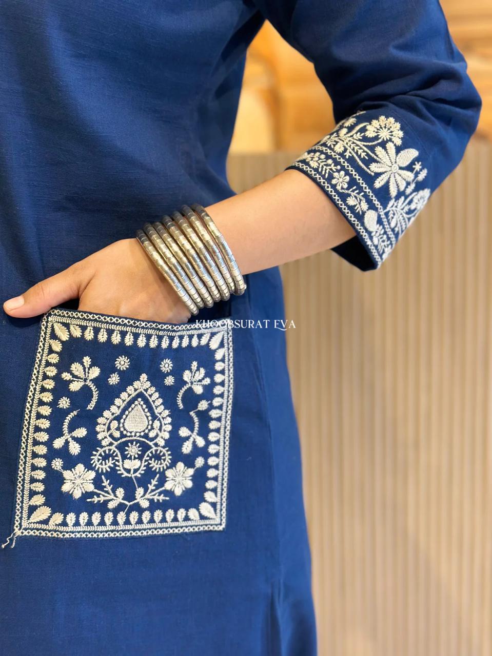 Natural Cotton Slub Kurti & Pant