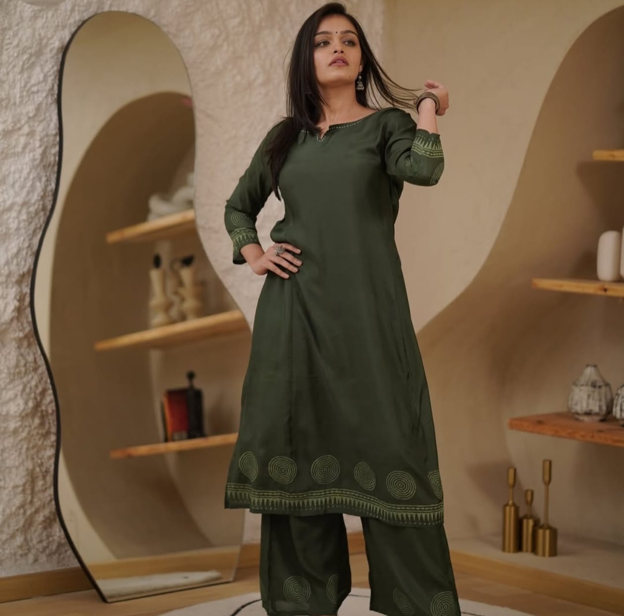 Floral Charm Kurti Set