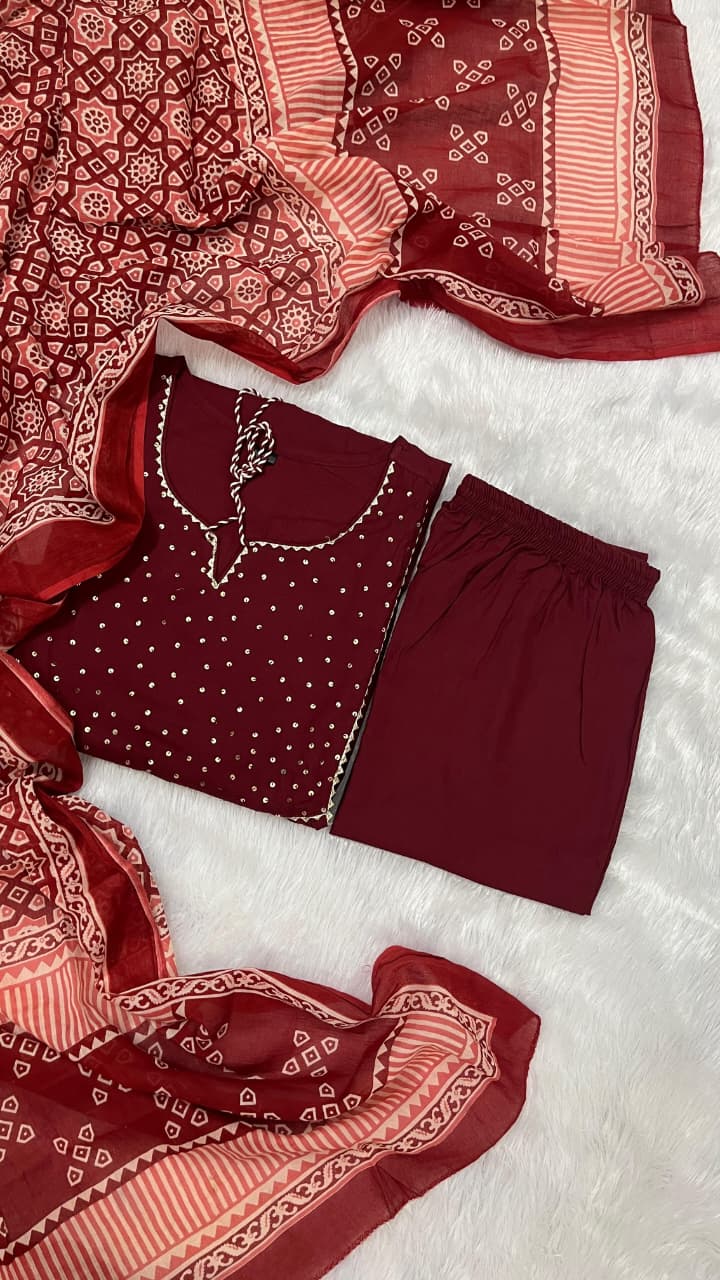 Pure Fine Cotton Suit Set
