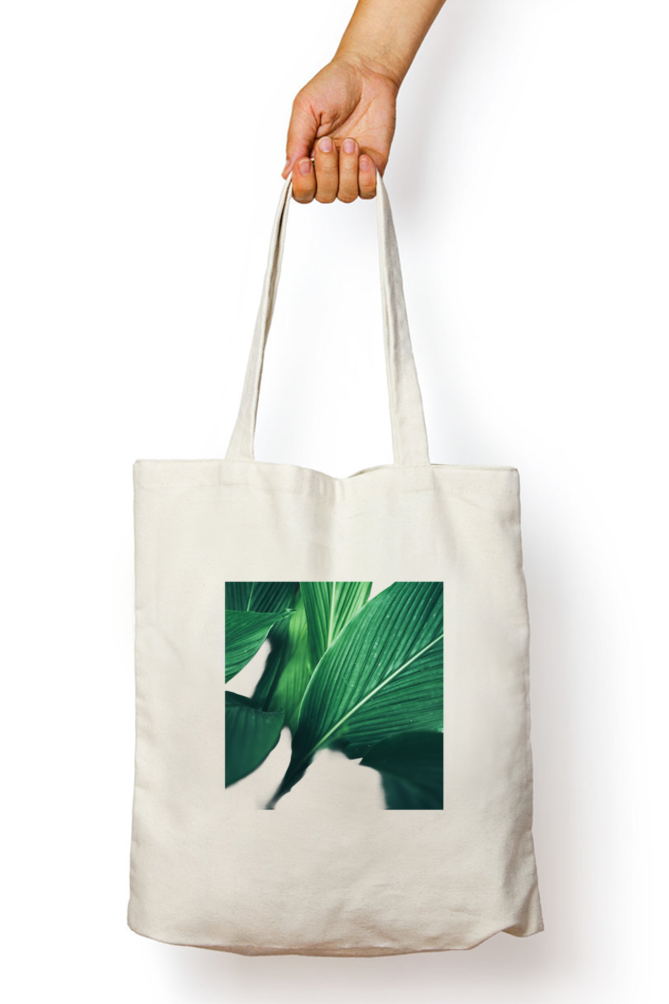 Leaf Zipper Tote Bag