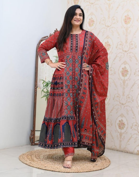 Pure Cotton with Hand Sequence Work Gown