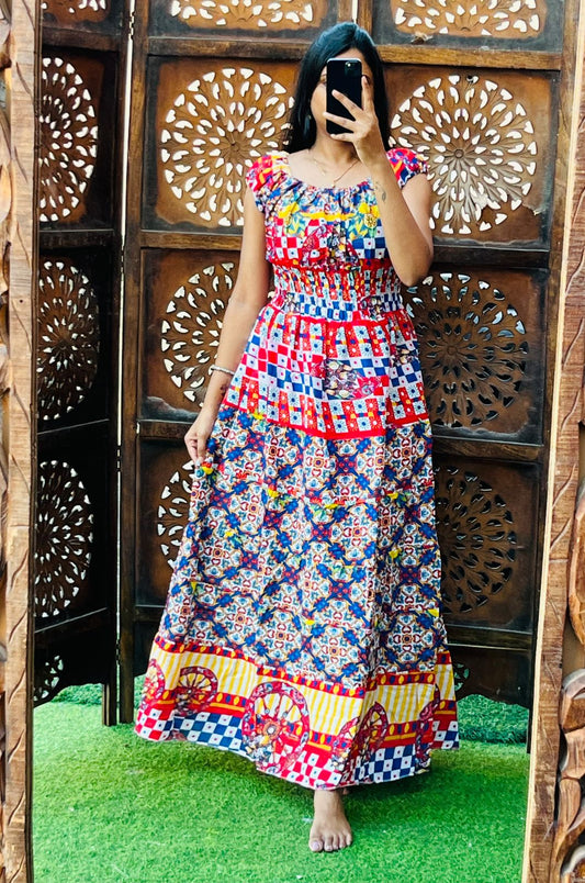 Jaipuri Print Cotton Dress