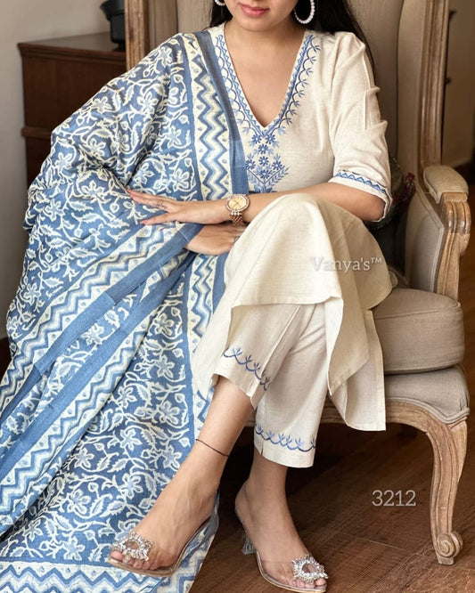 Pure Khadi Cotton Kurti Set