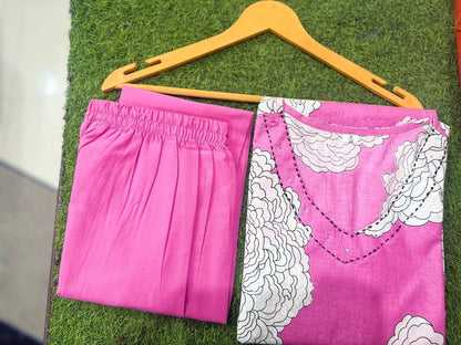 Comfy Pure Cotton Kurti with pocket and plazzo