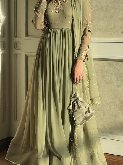 Opulent Pure Faux Georgette Gown