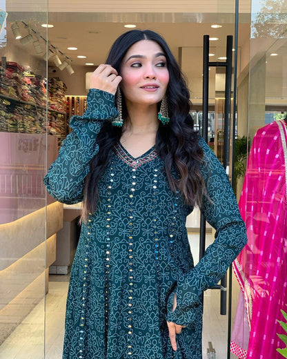 Premium Muslin Cotton Kurta Set with chiffon Dupatta