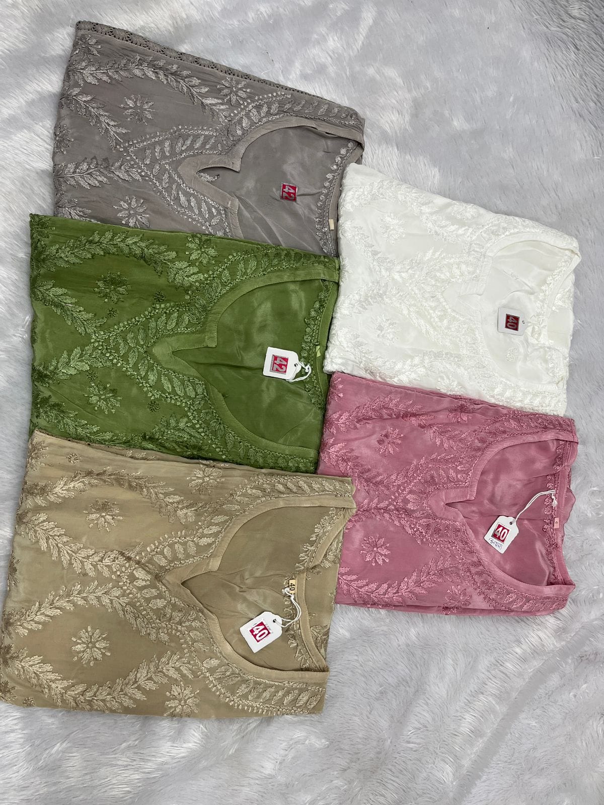 Crepe Chikan Work Kurta – Dyeable Collection