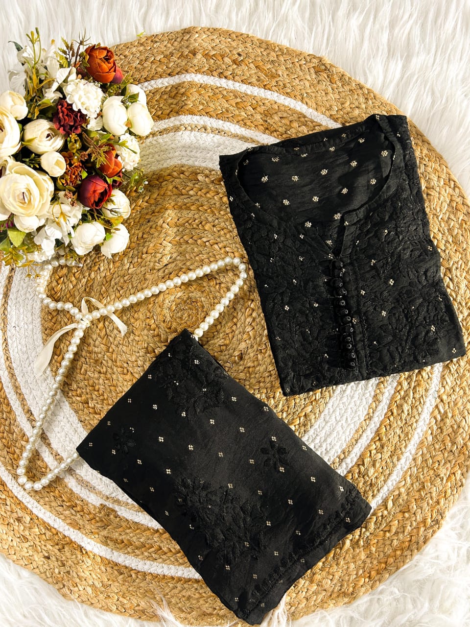 Cotton Chanderi Kurti–Plazo Set