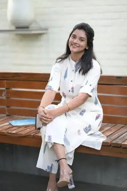 Stylish Slub Cotton Suit Set- RO9762