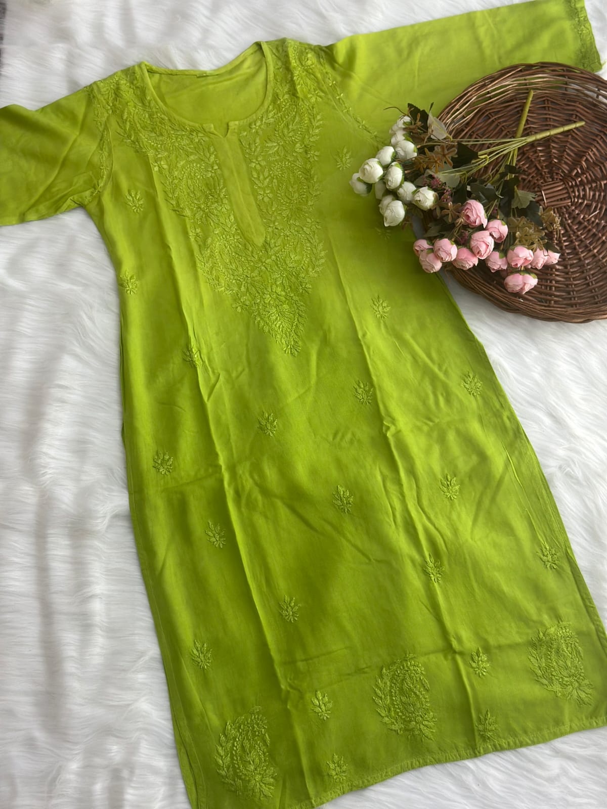 Premium Rayon Dyed Chikankari Suit