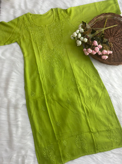 Premium Rayon Dyed Chikankari Suit