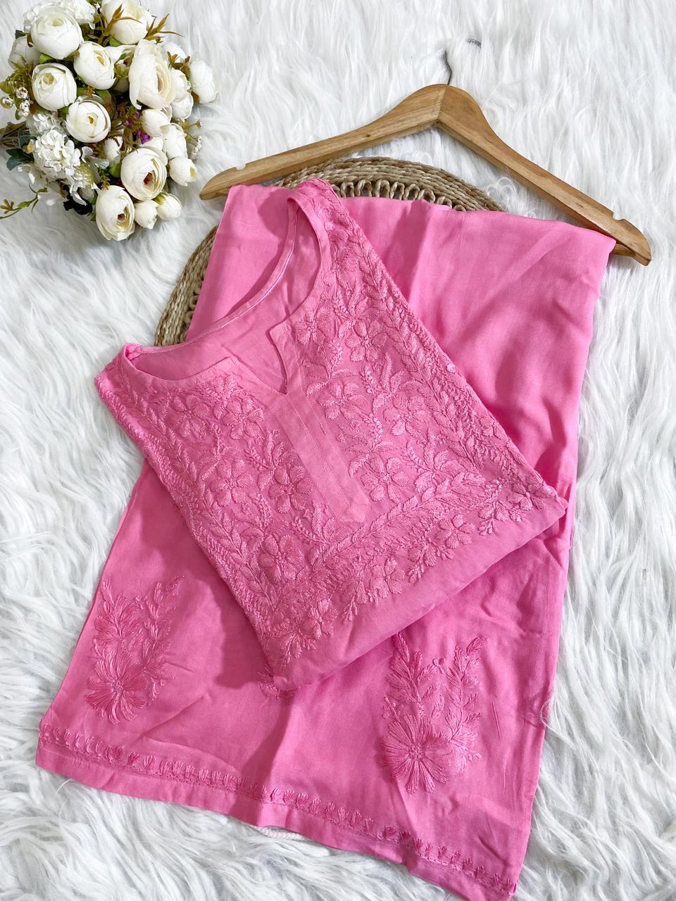 Premium Rayon Dyed Chikankari Cord Set