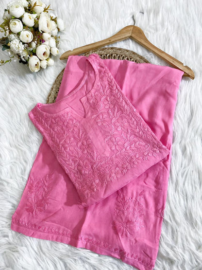 Premium Rayon Dyed Chikankari Cord Set