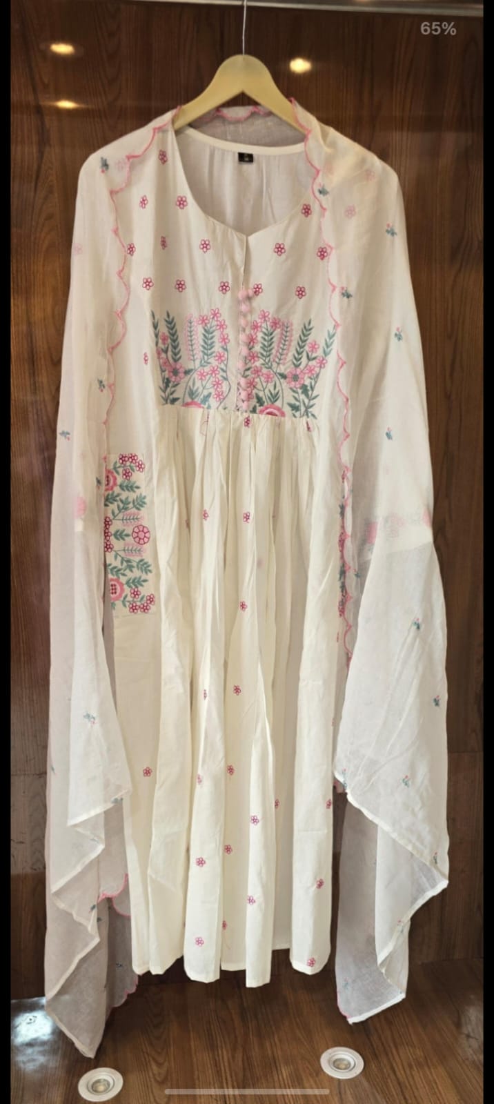 Beautiful Cotton Kurti Pant Dupatta Set